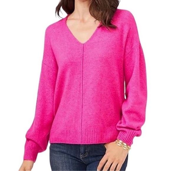 NWT Vince Camuto Paradox Women Pink Long Sleeve Light Wt Sweater size medium - Picture 2 of 14